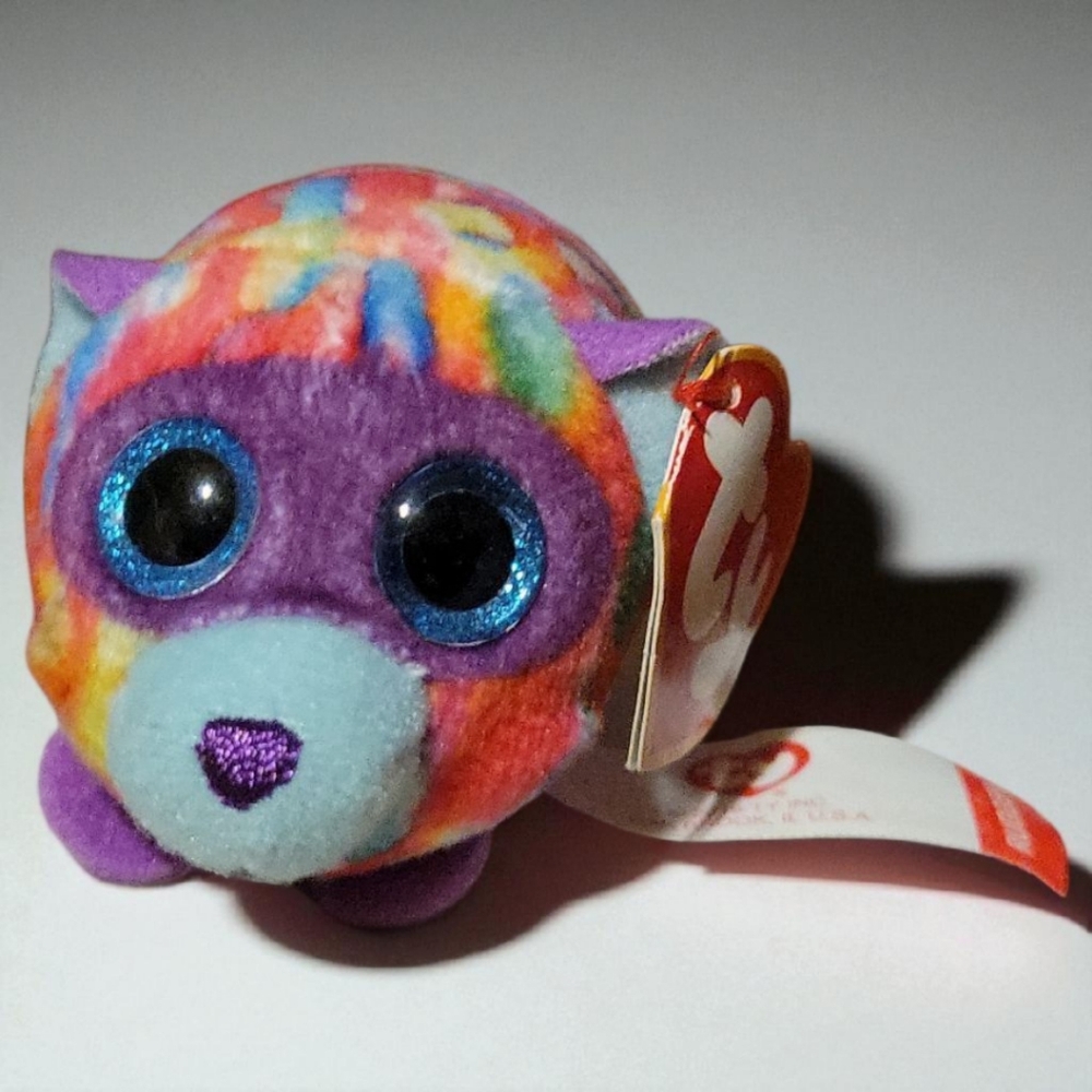 Vtg 2019 TY Plush Beanie Boo Rugger Raccoon McDonald's Happy Meal Stackable